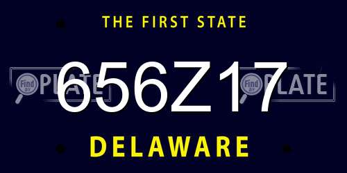 656Z17 Delaware License Plate
