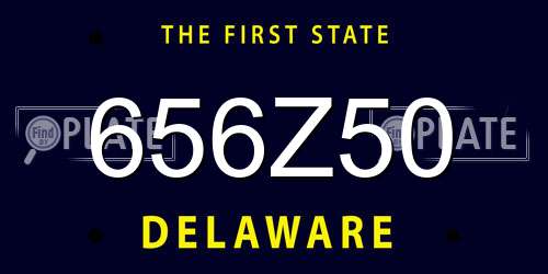 656Z50 Delaware License Plate
