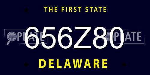 656Z80 Delaware License Plate