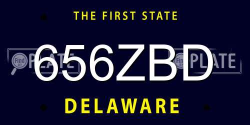 656ZBD Delaware License Plate