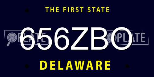 656ZBO Delaware License Plate
