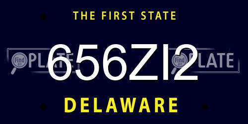 656ZI2 Delaware License Plate