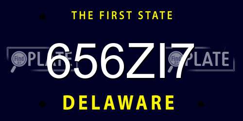 656ZI7 Delaware License Plate