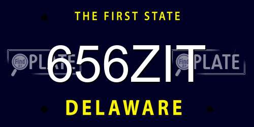 656ZIT Delaware License Plate