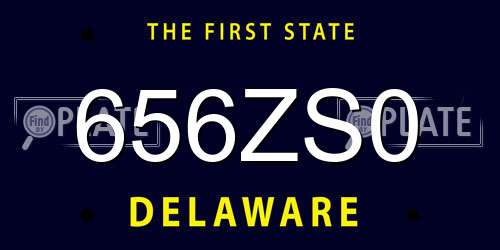 656ZS0 Delaware License Plate
