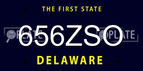 656ZSO Delaware License Plate