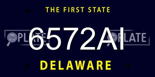6572AI Delaware License Plate