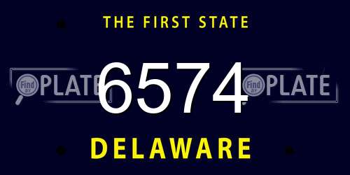 6574 Delaware License Plate
