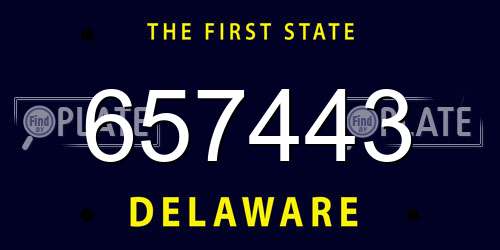 657443 Delaware License Plate