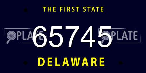 65745 Delaware License Plate