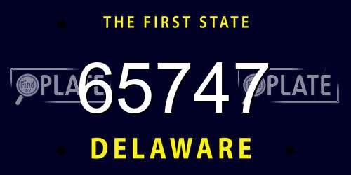 65747 Delaware License Plate