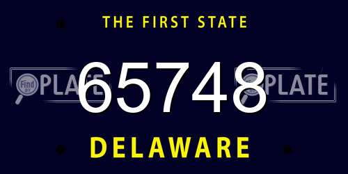 65748 Delaware License Plate