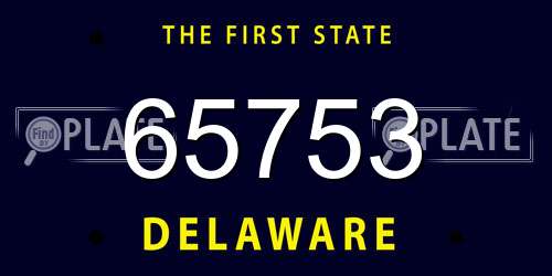 65753 Delaware License Plate