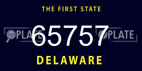 65757 Delaware License Plate