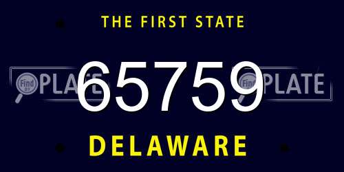 65759 Delaware License Plate
