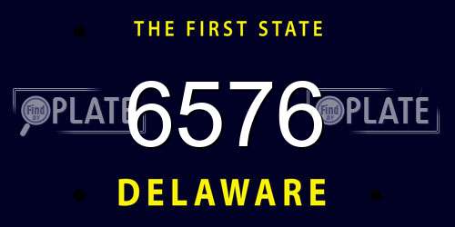 6576 Delaware License Plate