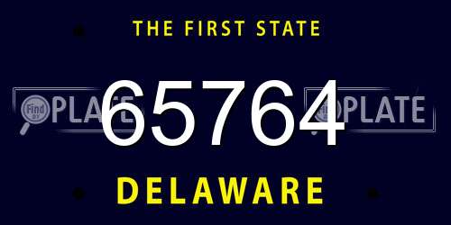 65764 Delaware License Plate