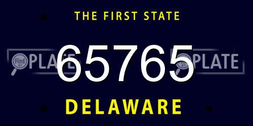 65765 Delaware License Plate
