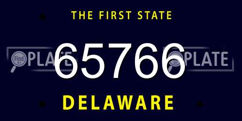 65766 Delaware License Plate