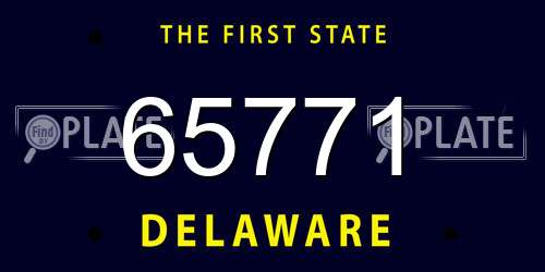 65771 Delaware License Plate