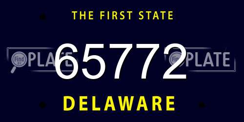 65772 Delaware License Plate