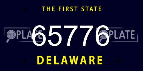 65776 Delaware License Plate