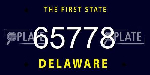 65778 Delaware License Plate