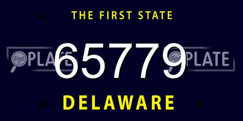 65779 Delaware License Plate