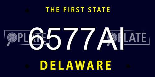 6577AI Delaware License Plate