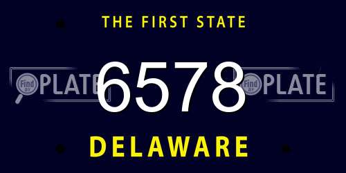6578 Delaware License Plate