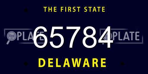 65784 Delaware License Plate