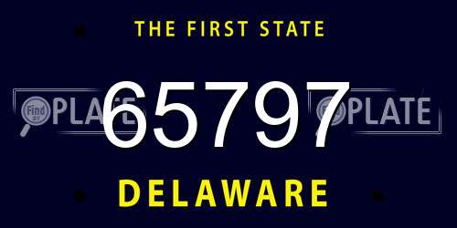 65797 Delaware License Plate