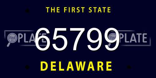 65799 Delaware License Plate