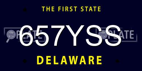 657YSS Delaware License Plate