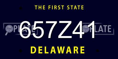 657Z41 Delaware License Plate