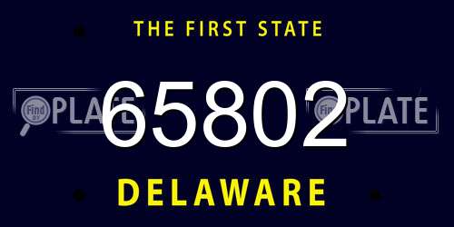 65802 Delaware License Plate