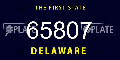 65807 Delaware License Plate
