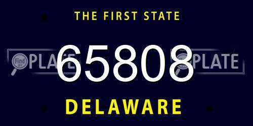 65808 Delaware License Plate