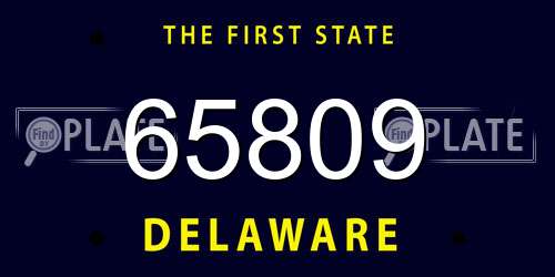 65809 Delaware License Plate