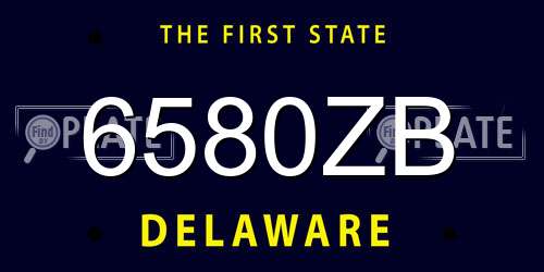 6580ZB Delaware License Plate