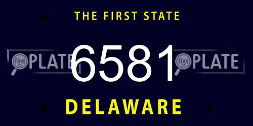 6581 Delaware License Plate