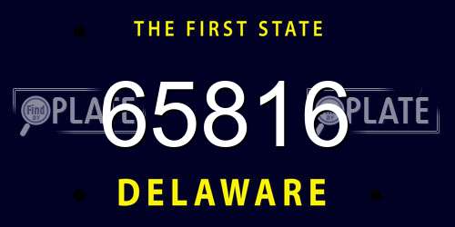 65816 Delaware License Plate