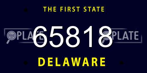 65818 Delaware License Plate