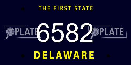 6582 Delaware License Plate