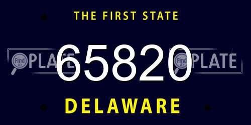 65820 Delaware License Plate