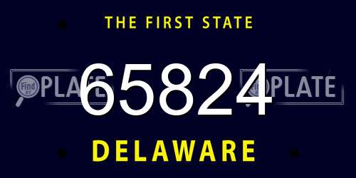 65824 Delaware License Plate