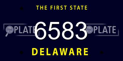 6583 Delaware License Plate