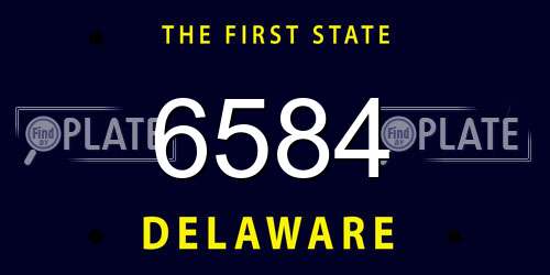 6584 Delaware License Plate