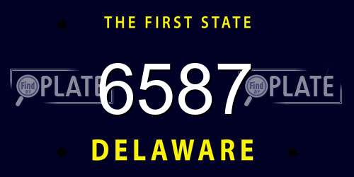 6587 Delaware License Plate