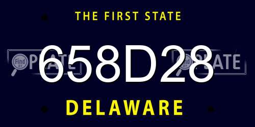 658D28 Delaware License Plate